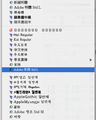 Illustrator CS2で中国語